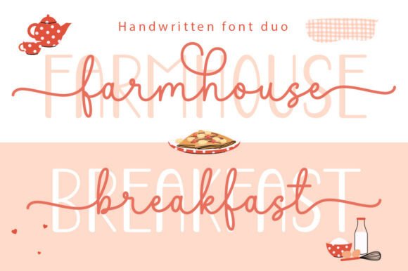 Farmhouse Breakfast Duo: A Handwritten Font for Modern Marketing Visuals