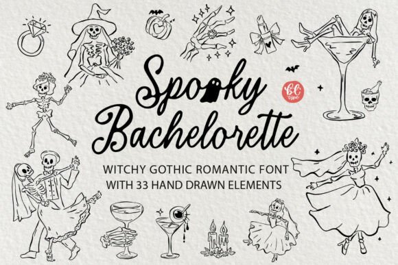 Spooky Bachelorette Font: Gothic Romance for Halloween Crafts & Alternative Bridal Projects